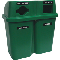 Recycling Containers Bullseye, Curbside, Plastic, 2 x 22 US gal. Les Distributions ICE