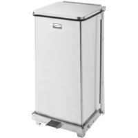 Corbeille &agrave; p&eacute;dale carr&eacute;e avec doublure Defenders, Acier inoxydable, Capacit&eacute; 6,5 gal. US Les Distributions ICE