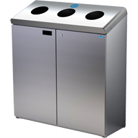 Floor Standing Recycling Station, Bulk, Stainless Steel, 42 gal. Les Distributions ICE