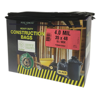 Contractor Liners, Strong, 35" W x 48" L, 4 mils, Black, 166.55 L (44 Gal.) Capacity Les Distributions ICE