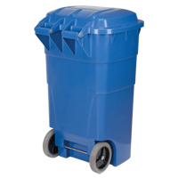 Roll Out Recycling Bin, Curbside, Polyethylene, 65 US gal. Les Distributions ICE