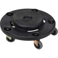 Waste Container Dolly, Polypropylene, Black, Fits: 24" Dia. Les Distributions ICE