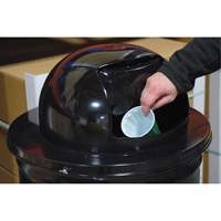 Drum Waste Disposal Top, Dome Lid, Metal, Fits Container Size: 23-1/2" Dia. Les Distributions ICE