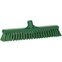 Combo Bristle Push Broom Head, Coarse/Fine Bristles, 16-1/2", Polyester, Green Les Distributions ICE