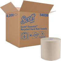 Essuie-mains bruns en fibres recycl&eacute;es &agrave; 100 % &agrave; enroulement serr&eacute; Essential, 1 pli, Standard, 700' lo Les Distributions ICE