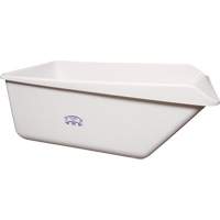 Angled Dump Tub with Drain, Plastic, White Les Distributions ICE