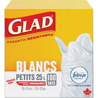 Small 25L Febreze Garbage Bags, Regular, 20" W x 20" L, White Les Distributions ICE