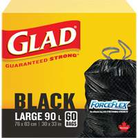 90L Garbage Bags, Regular, 30" W x 33" L, Black Les Distributions ICE