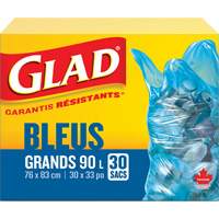 45L Recycling Bags, Regular, 30" W x 33" L, Blue Les Distributions ICE