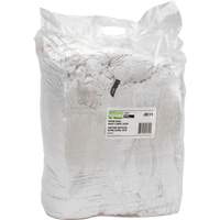 Recycled Material Wiping Rags, Cotton, White, 25 lbs. Les Distributions ICE