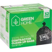 Green Home Garbage Bags, Strong, 33" W x 48" L, 3 mils, Black, 159 L (42 Gal.) Capacity Les Distributions ICE