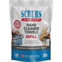 Hand Cleaner Towels Refill Pack, 72 Wipes, 10" x 12" Les Distributions ICE