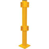 Poteau de coin pour garde-corps l&eacute;gers, Acier, 42" h, Jaune s&eacute;curit&eacute; OSHA Les Distributions ICE