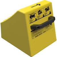 Cale de roue ultra-robuste pour l'exploitation mini&egrave;re Checkers Safety sans support, PEHD, Jaune, 14-1/2" la x 17-1/2" p x 16" h Les Distributions ICE