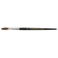 Black Pointed Bristle Artist Brush, 5.7 mm Brush Width, Camel Hair, Wood Handle Les Distributions ICE