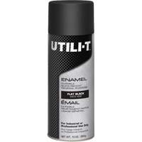 UTILI-T General Purpose Enamel Spray Paint, Black, Flat, 10 oz./283 g, Aerosol Can Les Distributions ICE