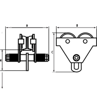 Adjustable Trolleys, 1000 lbs. (0.5 tons) Les Distributions ICE
