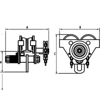 Adjustable Trolleys, 1000 lbs. (0.5 tons) Capacity, 2-11/16" - 5-1/4" Les Distributions ICE
