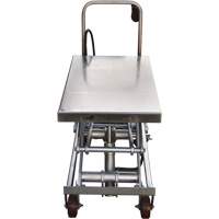 Pneumatic Hydraulic Scissor Lift Table, Stainless Steel, 35-1/2" L x 20" W, 800 lbs. Cap. Les Distributions ICE