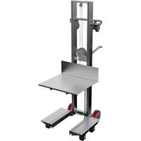 Platform Lift Stacker, Hand Winch Operated, 400 lbs. Capacity, 60" Max Lift Les Distributions ICE