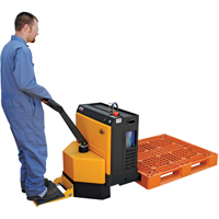 Fully Powered Electric Pallet Truck With  Stand-On Platform, 4500 lbs. Cap., 48" L x 30.25" W Les Distributions ICE