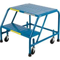CSA-Certified Rolling Step Ladder, 2 Steps, 22" Step Width, 19" Platform Height, Steel Les Distributions ICE