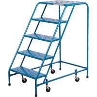 CSA-Certified Rolling Step Ladder, 5 Steps, 22" Step Width, 46" Platform Height, Steel Les Distributions ICE