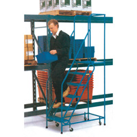 CSA-Certified Rolling Step Ladder, 6 Steps, 22" Step Width, 55" Platform Height, Steel Les Distributions ICE