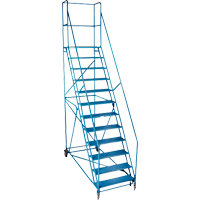 CSA-Certified Rolling Step Ladder with Locking Step, 12 Steps, 30" Step Width, 109" Platform Height, Steel Les Distributions ICE