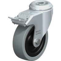 Roulette pour usage l&eacute;ger, Pivotant avec frein, 4" (101,6 mm), Caoutchouc plein, 242 lb (110 kg) Les Distributions ICE