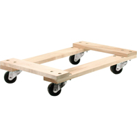 Wood Dollies - Medium-Duty, Polyolefin Wheels, 900 lbs. Capacity, 18" W x 30" D x 7" H Les Distributions ICE
