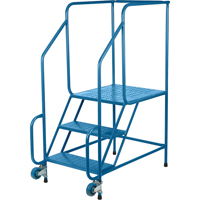 Tilt-N-Roll Ladders, Steel, 3 Steps, 22" Wide, 24" D x 27" H Top Step Les Distributions ICE