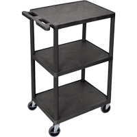 Utility Cart, 3 Tiers, 18" x 40" x 24", 400 lbs. Capacity Les Distributions ICE