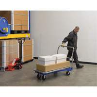 Chariot &agrave; plateforme, 48" lo x 24" la x Capacit&eacute; 1500 lb, Roues en Caoutchouc moul&eacute; Les Distributions ICE