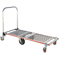 Chariot &agrave; plateforme repliable &agrave; six roues, Aluminium, 1550 lb, 61-7/8" lo x 23-1/4" la, Hauteur 39" Les Distributions ICE