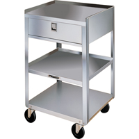 Stainless Steel Equipment Stands, 300 lbs. Capacity, Stainless Steel, 16-3/4" x W, 30-1/8" x H, 18-3/4" D, 1 Drawers Les Distributions ICE
