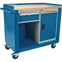 Industrial Duty Mobile Service Workbenches, Wood Surface Les Distributions ICE