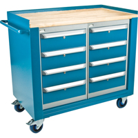 Industrial Duty Mobile Service Workbenches, Wood Surface Les Distributions ICE