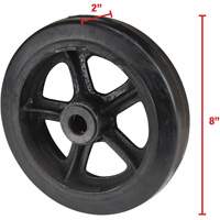Mold-On Rubber Wheel, 8" (203 mm) Dia. x 2" (51 mm) W, 400 lbs. (181 kg.) Capacity Les Distributions ICE