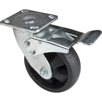 Roulettes haute temp&eacute;rature, Pivotant avec frein, 6" (152,4 mm), Nylon, 880 lb (399 kg) Les Distributions ICE