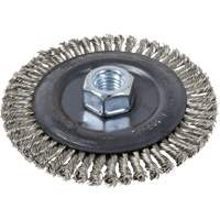Brosse pour cordon de soudure, Dia. 4", Fils 0,022", Arbre 5/8"-11, Acier inoxydable Les Distributions ICE