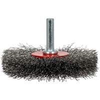 Brosse radiale &agrave; fils cr&ecirc;p&eacute;s mont&eacute; sur mandrin ER300-12, 3", Fils ,012" Les Distributions ICE