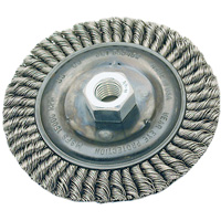 Brosse pour cordon de soudure, Dia. 4", Fils 0,022", Arbre 5/8"-11, Acier Les Distributions ICE