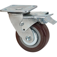 Roulette, Pivotant avec frein, 5" (127 mm), Polyur&eacute;thane, 650 lb (294 kg) Les Distributions ICE
