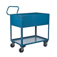 Deep Lipped Service Cart, 2 Tiers, 24" W x 47" H x 36" D, 1200 lbs. Capacity Les Distributions ICE