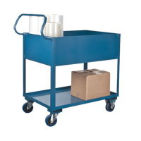 Deep Lipped Service Cart, 2 Tiers, 24" W x 47" H x 36" D, 1200 lbs. Capacity Les Distributions ICE