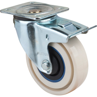 Roulettes sandwich, Pivotant avec frein, 4" (101,6 mm), Nylon, 440 lb (199,58 kg) Les Distributions ICE