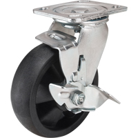 Roulettes haute temp&eacute;rature, Pivotant avec frein, 6" (152,4 mm), Nylon, 880 lb (399 kg) Les Distributions ICE