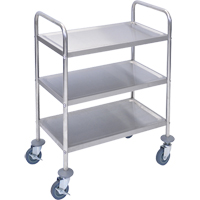 Shelf Cart, 3 Tiers, 16" W x 35" H x 26" D, 200 lbs. Capacity Les Distributions ICE