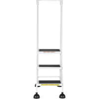 Stop-Step Ladders, 3 Steps, 16" Step Width, 28-11/16" Platform Height, Steel Les Distributions ICE